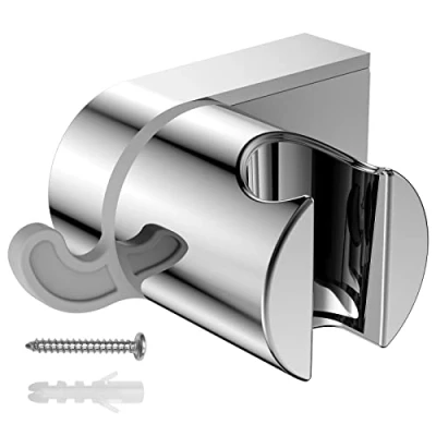 Image of YEAUPE Shower Head Holder with Mounting Material, Screws, Chrome, Compatible Most Hose