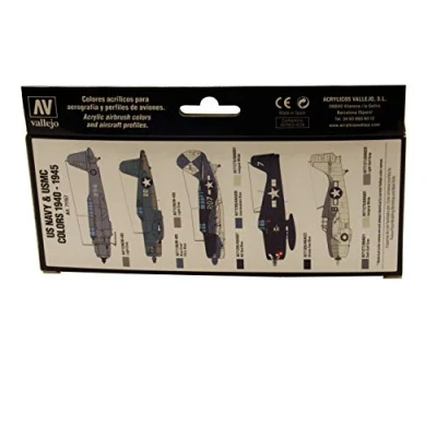 Image of Vallejo Model Air USN Aircraft Acrylic Paint Set for Brush Assorted Colours (Pack of 8), 17 ml, Blue