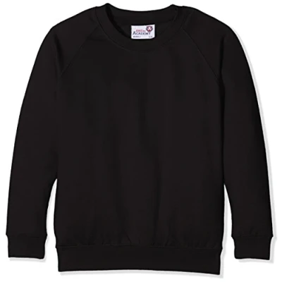 Image of AWDis Boy&#039;s Kids Academy Raglan Sweatshirt School Top, Black (Academy Black), 13 Years (Manufacturer Size:XX Large)
