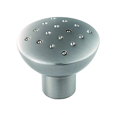 Image of Merriway BH06135 (4 Pcs) Cupboard Cabinet Door Knob Dimpled, Matt Chromed Metal 28mm Pack of 4 Pieces
