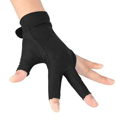 Image of Tbest Left handed glove for Pool playing,Billiard Gloves Snooker Hand Billiard Gloves, 3 Fingers Cue Accessories Men Women Adults