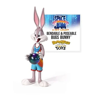 Image of The Noble Collection Space Jam 2: A New Legacy Bendyfigs Bugs Bunny 7.5in (19cm) Toys Bendable Figure Posable Collectible Doll Figures With Stand