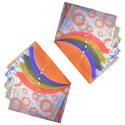 Image of File Folders A4 Plastic Wallets Documents School Office Stationery Paper Filing 10 pcs Clear or Design/Design