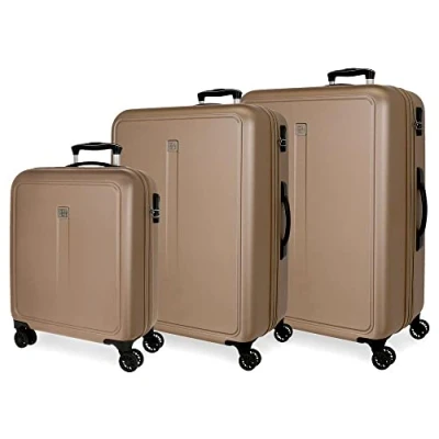 Image of Roll Road Camboya Cabin Trolley, Champagne, Set of 3 suitcases