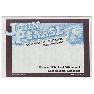 Image of John Pearse Strings® 980M For Acoustic Guitar Pure Nickel Wound Medium Gauge 013/057