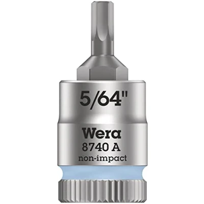 Image of Wera 8740 A Zyklop In Hex Plus bit socket, 1/4&quot; drive, 5/64&quot;x28mm, 05003380001