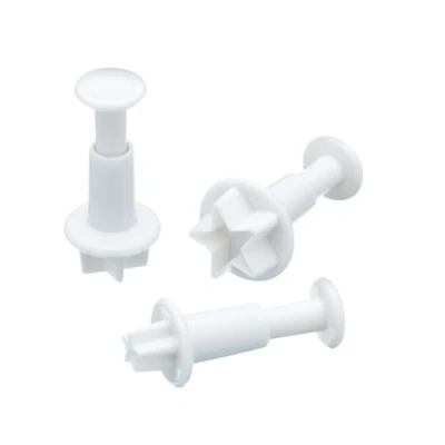 Image of KitchenCraft Sweetly Does It Fondant Cutters for Cake Decorating, Star Designs, Plastic, Pack of 3,White