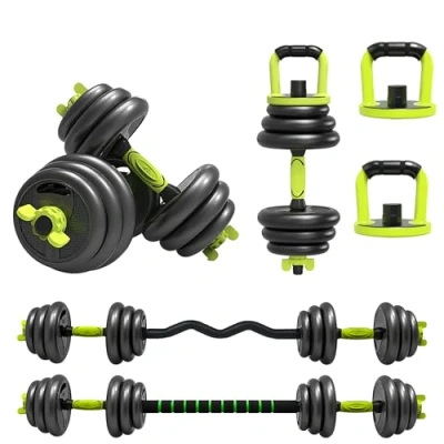 Image of Strongway® Adjustable 6 in 1 Dumbbell Straight and Curl Barbell Kettlebell Push Up Set 20KG 30KG 40KG SETS Weight Lifting for Home Gym Fitness (20KG SET)