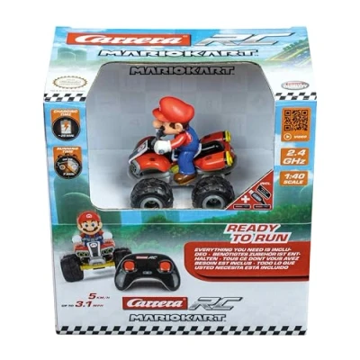 Image of Carrera RC Mario Kart Quad, 2.4GHz Remote Controlled Car for Exciting Races, Original Licence, Up to 8 Minutes Driving, Time Includes Pneumatic Tyres, A Must Fans of All Ages
