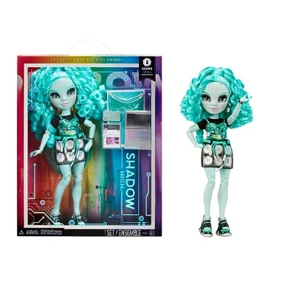 Image of Rainbow High Shadow Series 3 Berrie Green Fashion Doll Fashionable Outfit &amp; 10+ Colourful Play Accessories Great for Kids 4 12 Years Old Collectors