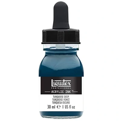 Image of Liquitex 4260561 liquid professional acrylic paints ink, 30 ml, highly pigmented airbrush paint, dark turquoise