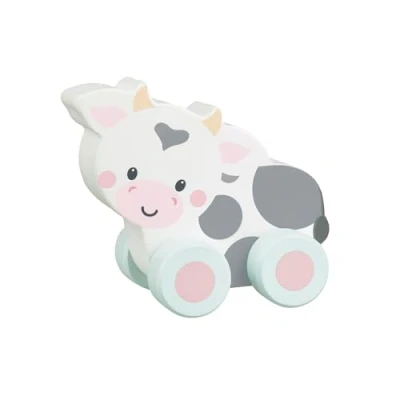 Image of Orange Tree Toys Cow First Push Wooden Toy