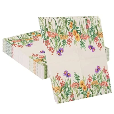 Image of Rianpesn Flower Napkins,20 Sheets Tea Napkins for Not Tear Easily Wildflower Dinner Paper Skin Friendly Fade Resistant