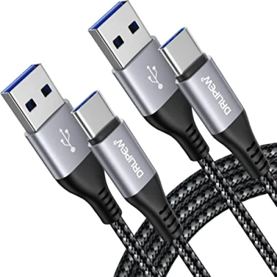 Image of USB C Cable 3M 2Pack,Extra Long Type Charging 10ft,Nylon Braided PS5 Controller Charger Compatible With Samsung Galaxy S20 S21 S10 S10e S9 S8 Plus A50 A51,Note 10 9 8,Huawei P30 P20 P10