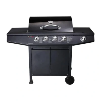 Image of CosmoGrill Original 5 Gas Burner 4+1 Garden Grill, Steel Warming Rack, Side Burner, Storage &amp; Built in Temperature Gauge for Home Party Outdoor Cooking