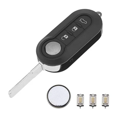 Image of OTOTEC 3 Button Remote Key Fob Case Repair Kit, 9170KV, 71752289, 71749374, 71776098, 60006266799 Compatible with Fiat 500 Ducato Doblo Punto (Uncut Blade)