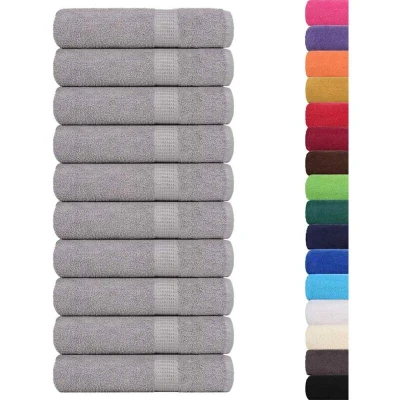 Image of vidaXL Shower Towels 10 pcs Grey 70x140 cm 360 gsm 100% Cotton