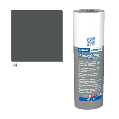 Image of Mapei Ultracare FUGA Fresca Fresh Escape 114 Anthracite Polymer Paint to Renew The Color of Cement Joints Bottle 160 gr.
