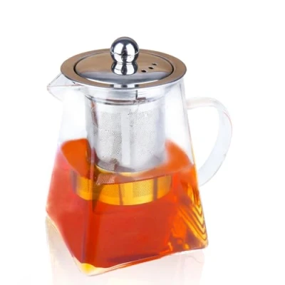 Image of Spring Chef 750ml/25.36oz Square Glass Tea Pot with Infuser, Heat Resistant Borosilicate Teapot Strainer, Removable Infuser Handmade
