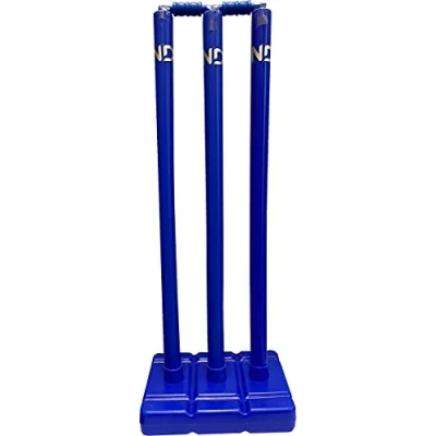 Image of Kwik cket Stump Set Plastic Wicket Stumps With Base Outdoor Indoor Garden