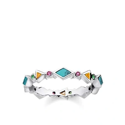 Image of THOMAS SABO Ring Colored Stones 925 Sterling Silver TR2229 984 7 52