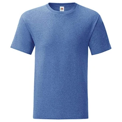 Image of Fruit of the Loom iconic T shirt, sizes S 5XL, Retro Royal Blue Mottled, 3XL