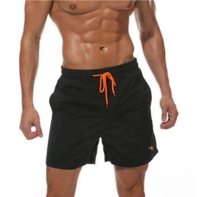 Image of donhobo Men&#039;s Swim Trunks Board Shorts Beach Pants Swimming Waterproof Quick Dry Surfing Boardshorts(Black,S)