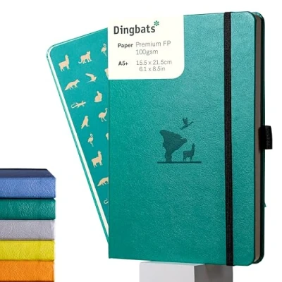 Image of Dingbats* Earth Dotted Journal A5 Vegan Leather, Hardcover, Ideal for Work, Travel Pocket, Elastic Closure, Bookmark