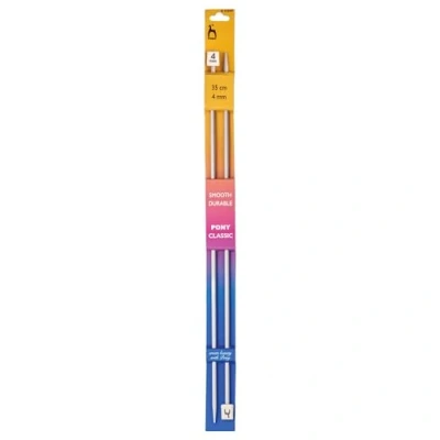 Image of Pony P33609 Single Ended Classic Knitting Pins, Aluminium, 35cm x 4mm