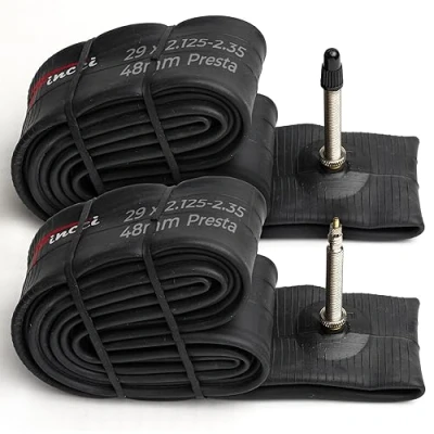 Image of Finсci Bike Inner Tubes 29 x 2.125 2.35 Inch 48mm Presta Valve Innertube for MTB, Mountain, Cycle &amp; Bicycle Bikes (Pack of 2)