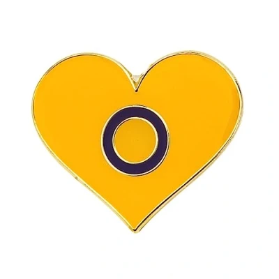 Image of Intersex Love Heart LGBT Sexuality Flag Metal Enamel Pin Badge Lapel