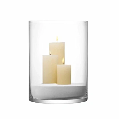 Image of LSA Column Vase/Candleholder H40 x Ø30cm Clear 1 Unit Mouthblown &amp; Handmade Glass CO29