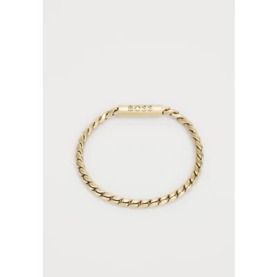 Image of BOSS Jewelry Men&#039;s DORAN Collection Chain Necklace and Bracelet in Stainless Steel with an Engraved Plaque
