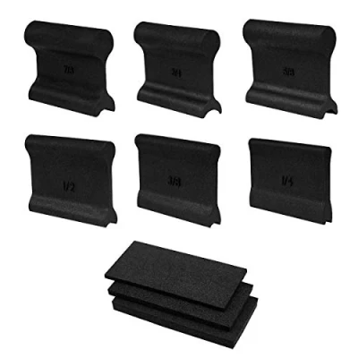 Image of POWERTEC 71441 Flexible Contour Sanding Grips Set w/ 3 Foam Pads and 6 Profile for Convex Concave Profiles