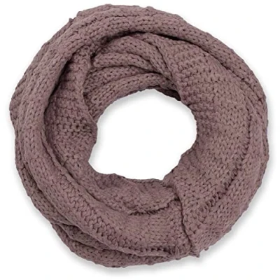 Image of styleBREAKER knitted loop scarf checkered, plain fine knit snood, winter scarf, unisex 01018154, Colour:Mauve