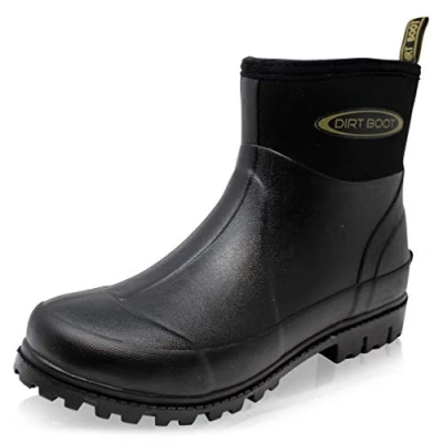 Image of Dirt Boot Unisex Adults Neoprene Wellington Garden Wellies Stable Yard Ankle Mucker Boots (7 UK Men, Black, numeric_7)