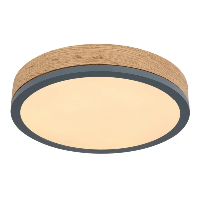 Image of Globo LED ceiling lamp Doro Ø 30 cm dark wood, graphite