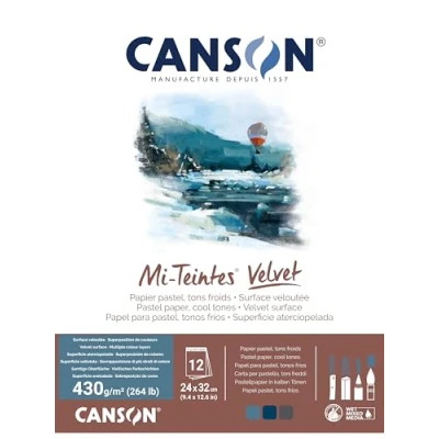 Image of CANSON Pastel Paper, 3 Cool Tones, 9.4x12.6&#039;&#039; 24x32cm
