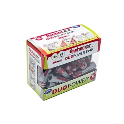Image of fischer 8 x 40 DuoPower Wall Plugs for Concrete, Box of 50