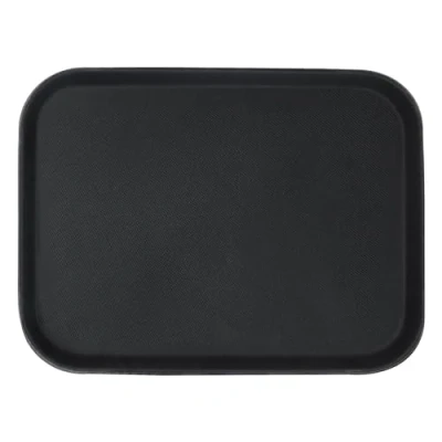 Image of Black 51cm x 38cm Rectangle Non Slip Serving Tray By Argon Tableware