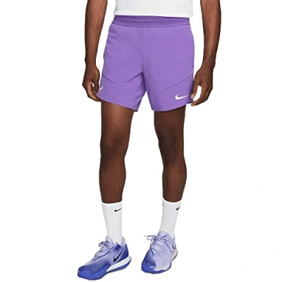 Image of NIKE Court Dri Fit Advantage Rafa 7&#039;&#039; Shorts for Men, Action Grape / Yellow Strike White, S