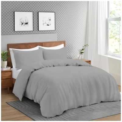 Image of GC GAVENO CAVAILIA Microfiber Duvet Covers Bedding Set Single (135x200 cm) Breathable Quilt with Pillowcase Grey Easy Care Washable Bed