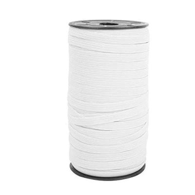 Image of HEEPDD Elastic Spool, 100 Yards 8mm Cord Band Flat Knitting Sewing Stretch Rope for Clothing Accessory(White)