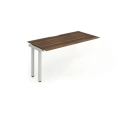 Image of Evolve Single Ext Kit Silver Frame Bench Desk 1200 Walnut BE337