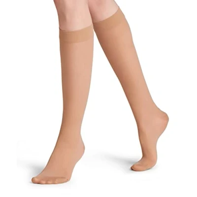 Image of FALKE Women&#039;s Energize 30 DEN W KH Sheer With Compression 1 Pair Knee High Socks, Skin colour (Cocoon 4059), 5.5 6.5