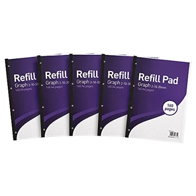 Image of SUMMIT A4 Refill Pad, 2 10 20 mm Graph Ruled, 160 Page, Pack of 5
