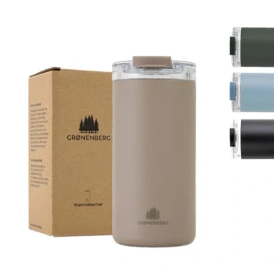 Image of Groenenberg Travel Mug Coffee Cup 473ml 100% Leakproof hot for Hours Recycled Stainless Steel Mugs Drinks