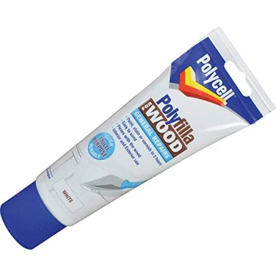 Image of Polycell 5207191 Polyfilla Tube for Wood General Repairs, 330 g, White (Pack of 1)