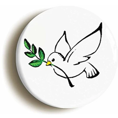 Image of Ozorath PEACE DOVE BADGE BUTTON PIN (Size is 1inch/25mm diameter) SIXTIES 1960s HIPPIE