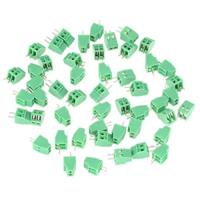 Image of Terminal Block Connectors, Electrical Blocks, 50Pcs/set 2 Pin 2.54mm Plug in PCB Screw Connector for Arduino